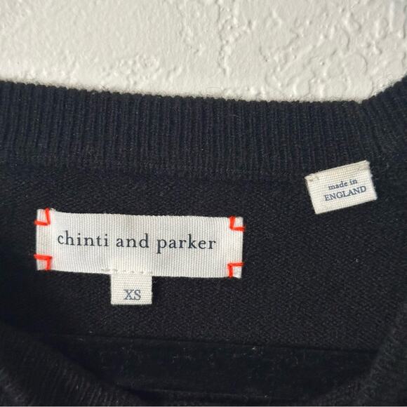 chinti and parker Cashmere Star Sweater in Black size XS White Stars Slouchy - Picture 2 of 11